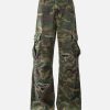 Concert Outfit Ripped Camouflage Flared Cargo Pants