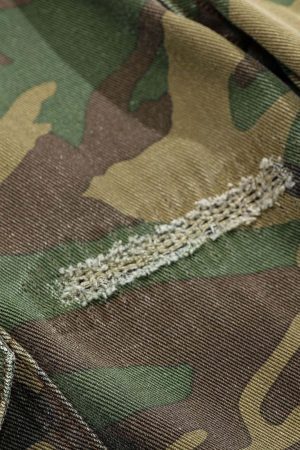 Concert Outfit Ripped Camouflage Flared Cargo Pants