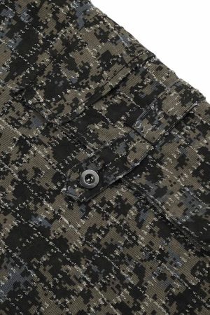 Concert Outfit Ripped Camouflage Multi-Pocket Cargo Pants