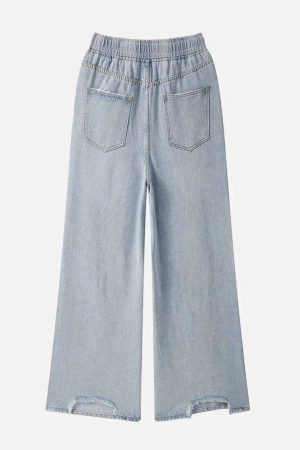 Concert Outfit Ripped Denim Wide Leg Pants