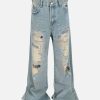 Concert Outfit Ripped Distressed Baggy Flare Jeans