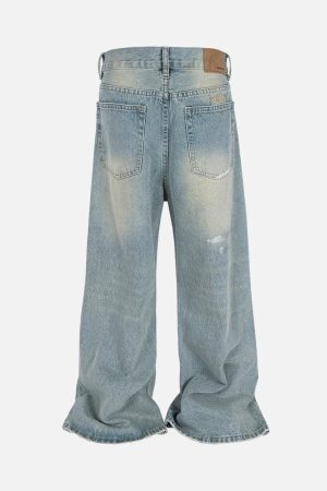 Concert Outfit Ripped Distressed Baggy Flare Jeans
