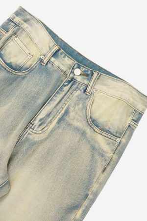 Concert Outfit Ripped Double Straight Jeans