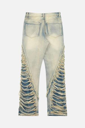Concert Outfit Ripped Double Straight Jeans