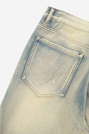 Concert Outfit Ripped Double Straight Jeans