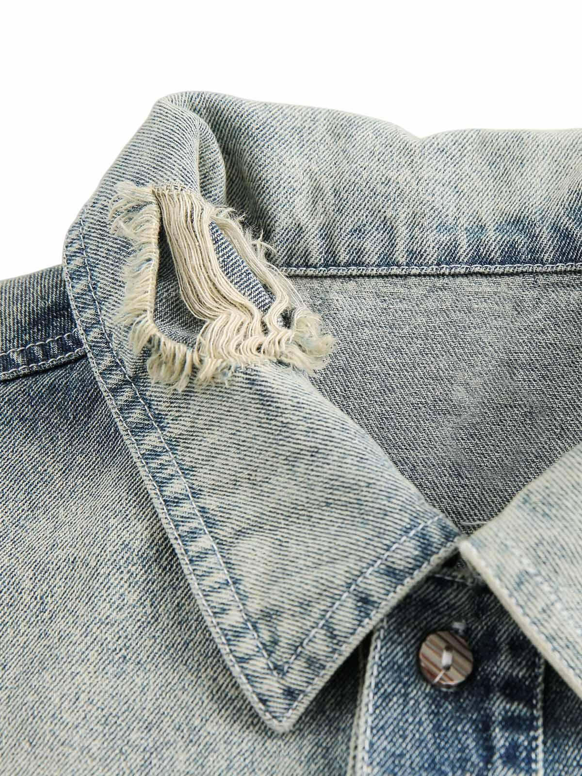 Concert Outfit Ripped Embroidered Floral Denim Shirt Concert Outfit Ripped Embroidered Floral Denim Shirt