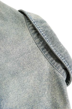 Concert Outfit Ripped Embroidered Floral Denim Shirt