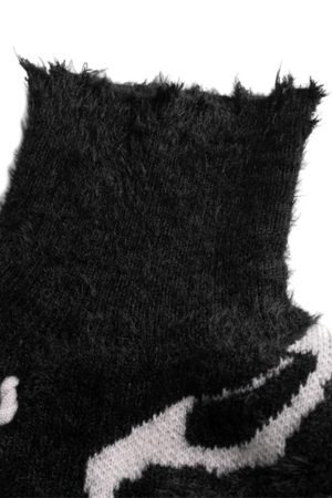 Concert Outfit Ripped Knit Turtleneck Sweater