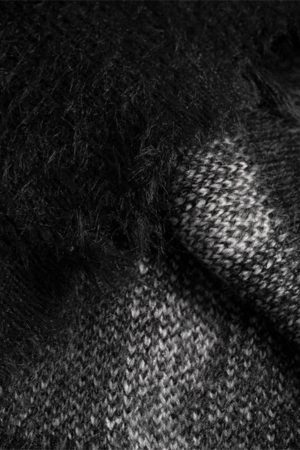 Concert Outfit Ripped Knit Turtleneck Sweater