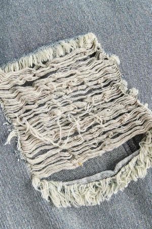 Concert Outfit Ripped Lace Panel Denim Jacket