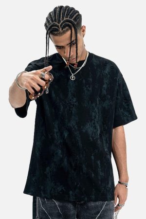 Concert Outfit Ripped Tie-Dye T-Shirt