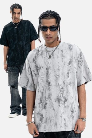 Concert Outfit Ripped Tie-Dye T-Shirt