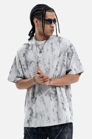 Concert Outfit Ripped Tie-Dye T-Shirt