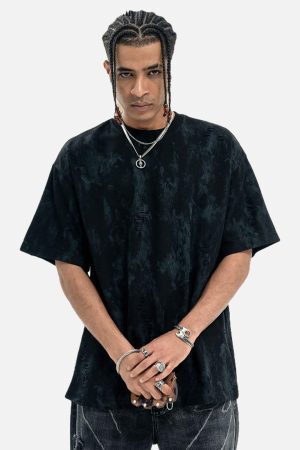 Concert Outfit Ripped Tie-Dye T-Shirt