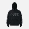 Concert Outfit Rivet-Adorned Graphic Hoodie