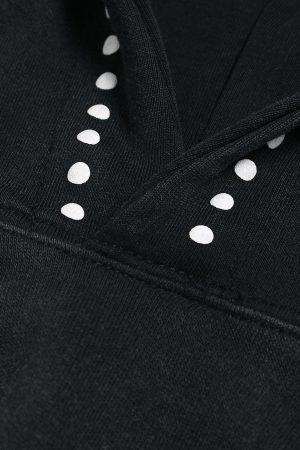Concert Outfit Rivet-Adorned Graphic Hoodie