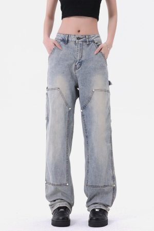 Concert Outfit Rivet Pocket Jeans