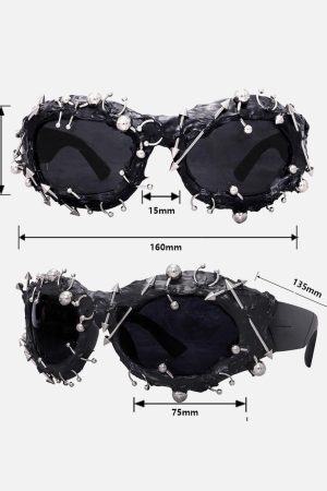 Concert Outfit Rivet Punk Style Sunglasses