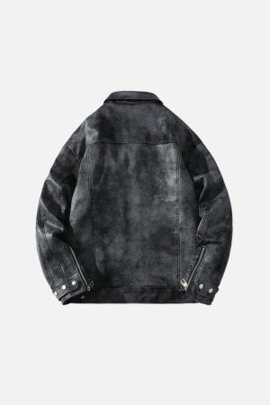 Concert Outfit Rivet Washed Faux Leather Jacket