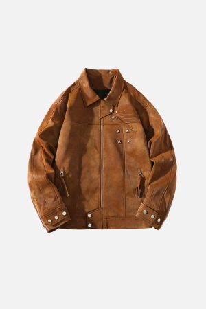 Concert Outfit Rivet Washed Faux Leather Jacket