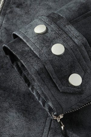 Concert Outfit Rivet Washed Faux Leather Jacket