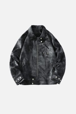 Concert Outfit Rivet Washed Faux Leather Jacket