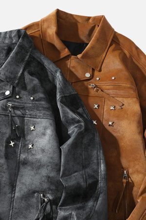 Concert Outfit Rivet Washed Faux Leather Jacket