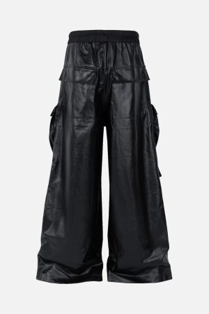 Concert Outfit RO-Style Multi-Pocket matte coated overalls