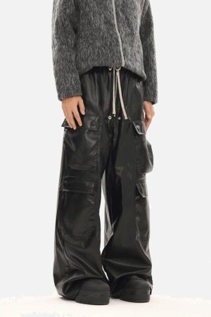 Concert Outfit RO-Style Multi-Pocket matte coated overalls