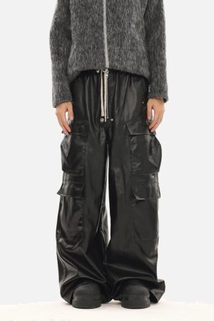 Concert Outfit RO-Style Multi-Pocket matte coated overalls