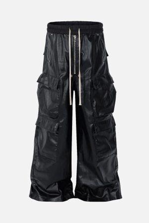 Concert Outfit RO-Style Multi-Pocket matte coated overalls