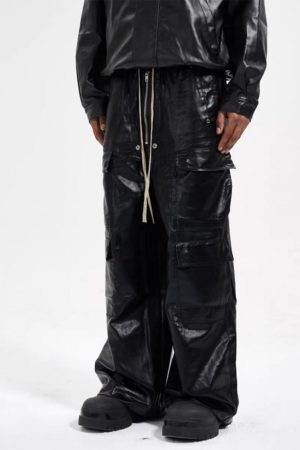 Concert Outfit RO-Style Multi-Pocket matte coated overalls