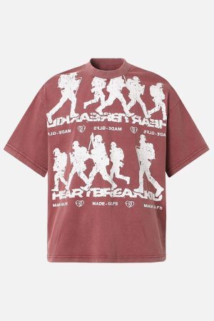 Concert Outfit Rock Style Retro Letter Print T-Shirt