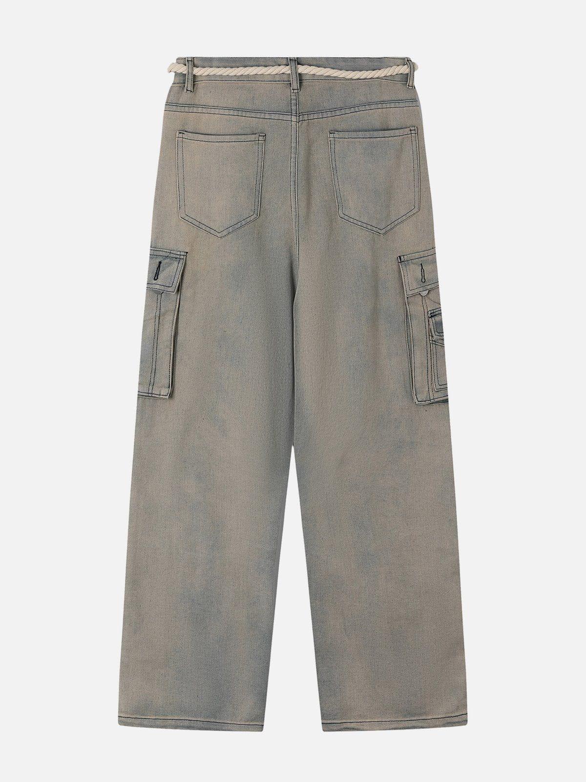 Concert Outfit Rope Decoration Straight Jeans Concert Outfit Rope Decoration Straight Jeans