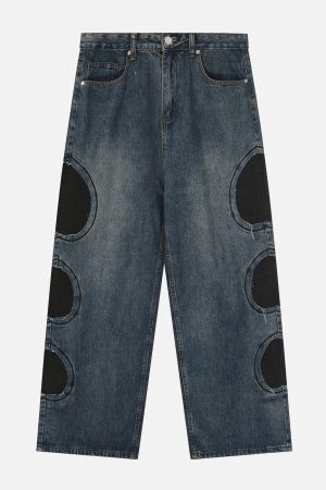 Concert Outfit Round Patchwork Jeans