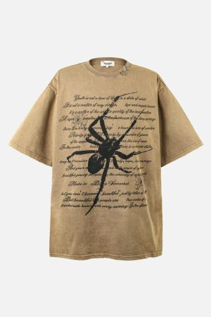 Concert Outfit Scripted Spider Vintage Text Tee