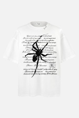 Concert Outfit Scripted Spider Vintage Text Tee