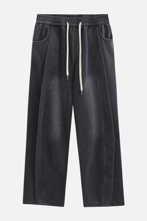 Concert Outfit Segmentation Patchwork Washed Sweatpants