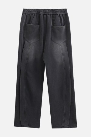 Concert Outfit Segmentation Patchwork Washed Sweatpants