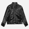 Concert Outfit Shoulder Pad PU Leather Jacket