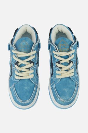 Concert Outfit Shredded Denim Patchwork Sneakers