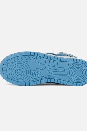 Concert Outfit Shredded Denim Patchwork Sneakers