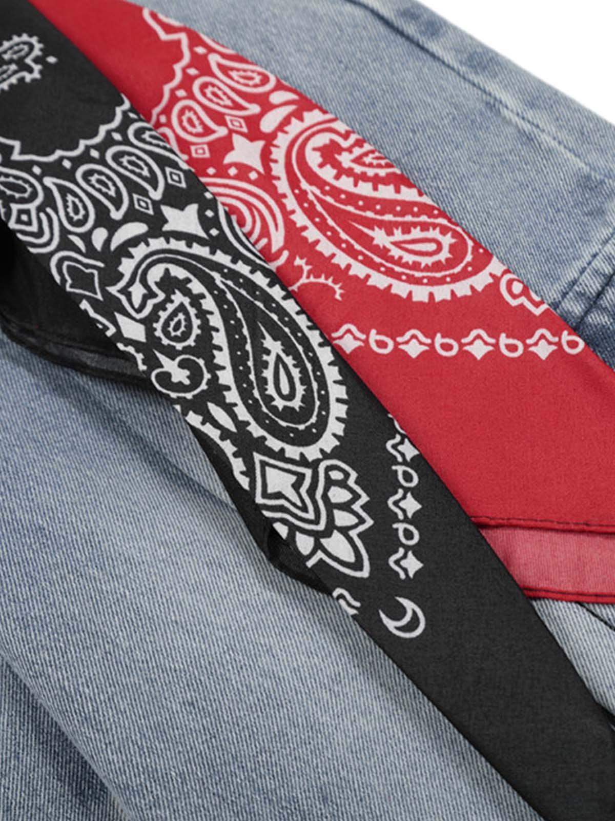 Concert Outfit Side-Scarf Pleated Baggy Jeans Concert Outfit Side-Scarf Pleated Baggy Jeans