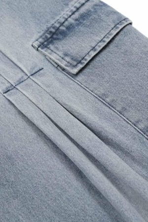 Concert Outfit Side-Scarf Pleated Baggy Jeans