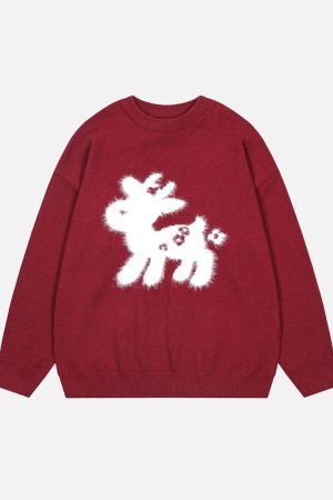 Concert Outfit Sika Deer Crew Neck Sweater