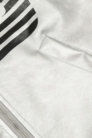 Concert Outfit Silver Leather Motorcycle Hooded Jacket