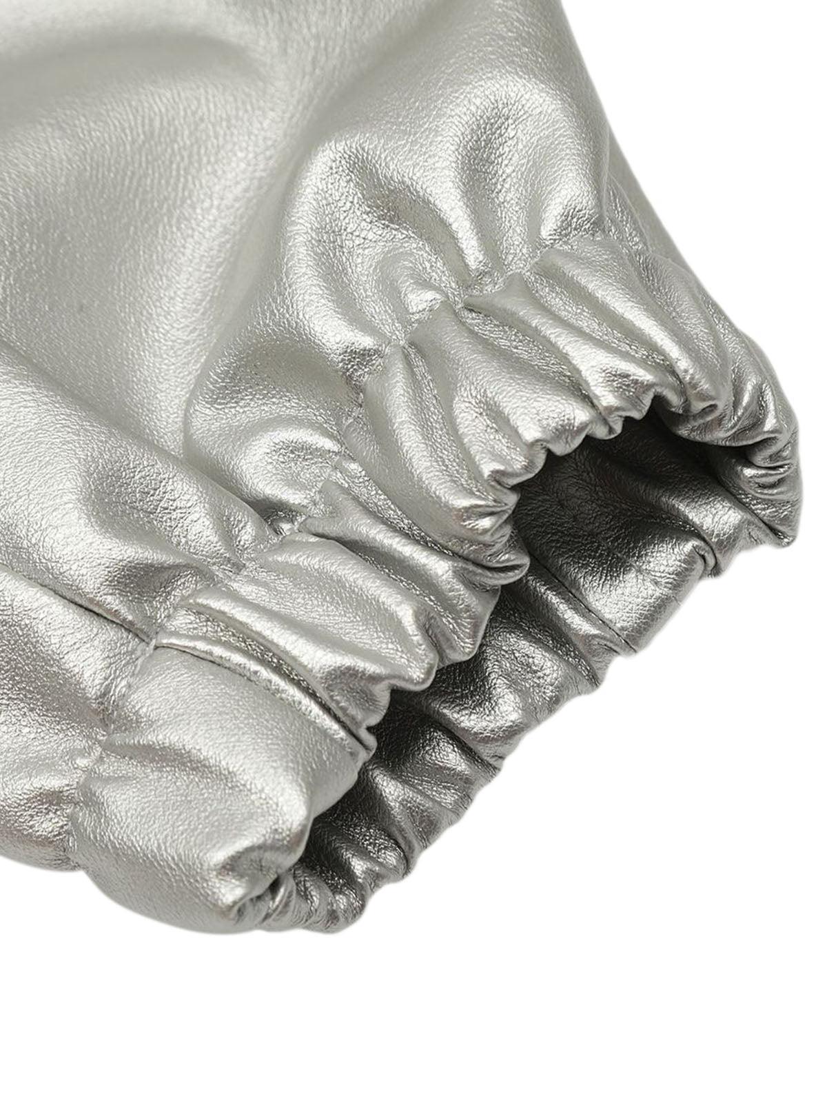 Concert Outfit Silver Leather Motorcycle Hooded Jacket Concert Outfit Silver Leather Motorcycle Hooded Jacket