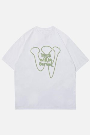 Concert Outfit Simple Foam Letter Print Tee