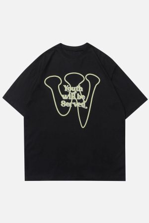 Concert Outfit Simple Foam Letter Print Tee