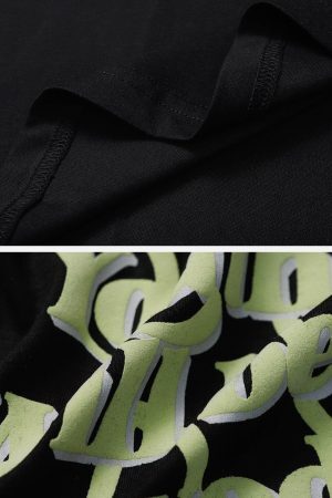 Concert Outfit Simple Foam Letter Print Tee